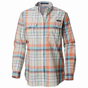 Columbia PFG Super Bahama™ Långärmad Tröja Dam Grå/Blå/Orange (STUVH7853)